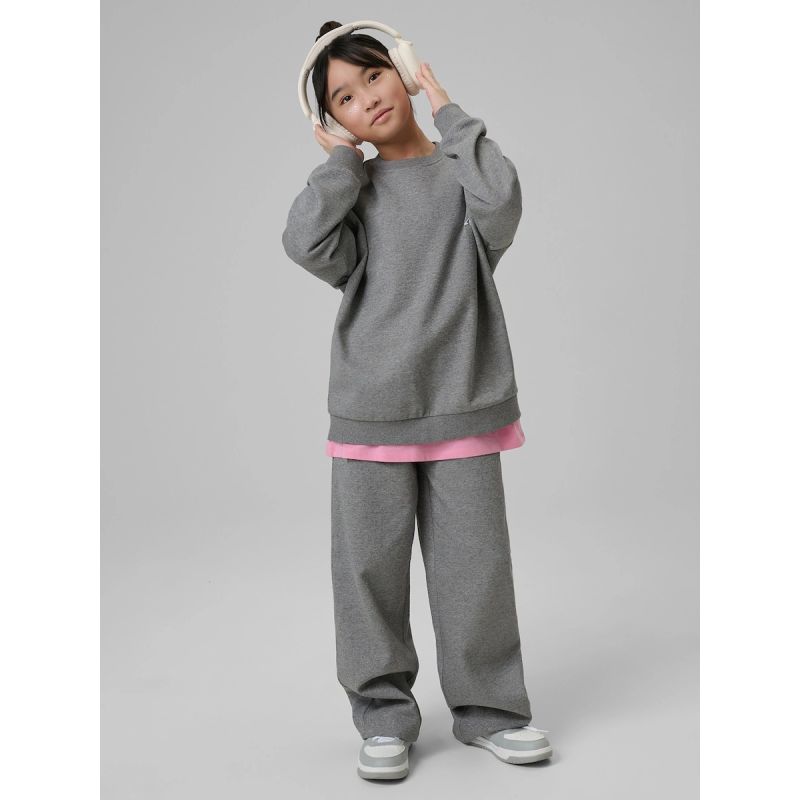 6. Lockerer Mädchen-Sweatshirt ohne Kapuze, Größe 4F 4FJRSS26TSWSF2624-25M