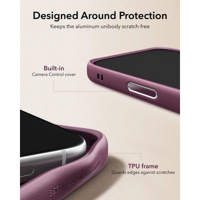 8. Hülle ESR Atelier Kickstand MagSafe für iPhone 18 Pro / 17 Pro - burgunderrot