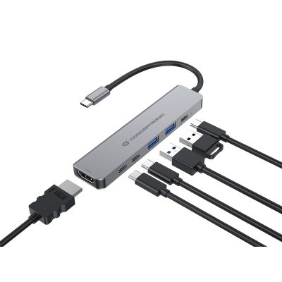 6. Conceptronic DONN33G Kabelgebundene Dockingstation USB 3.2 Gen 1 (3.1 Gen 1) Typ-C Silber