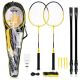 NILS NRZ262 ALUMINIUM Badminton-Set 2 Schläger, 3 Federbälle, Netz 600x60cm, Hülle