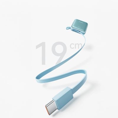 8. Joyroom JR-PBF27 22,5 W 10000 mAh Powerbank mit zwei integrierten Kabeln - Blau