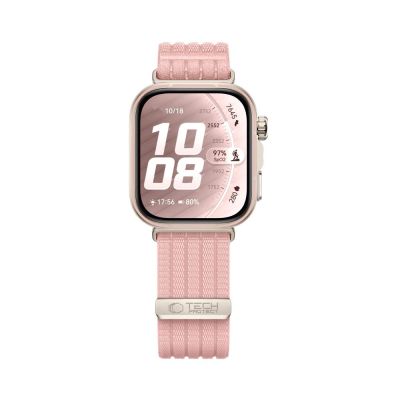 3. Tech-Protect Nylonarmband für Huawei Watch Fit 3 / 4 / 4 Pro / 5 / 5 Pro – Pink