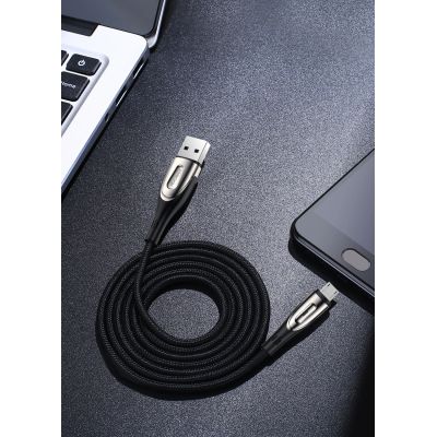 8. Joyroom Sharp Series S-M411 USB-A/Micro-USB-3A-Kabel 1,2 m mit Ladeanzeige – Schwarz
