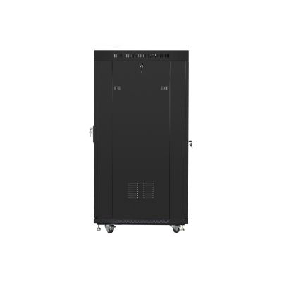4. LANBERG LCD-Standschrank 19" 27U 800x1200 Schwarze Glastür (Flachverpackung)