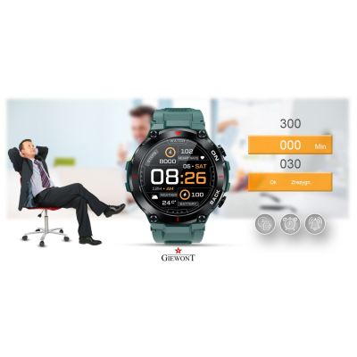 13. GIEWONT Pionier GPS GW460-2 Smartwatch – Seegrün
