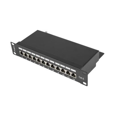 3. Patchpanel Lanberg PPF6-9012-B (1U; 10"; Kat. 6; FTP; 12xRJ-45)