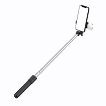 Selfie-Stick WR1YXS Teleskopstativ 0,71 m mit runder Lampe – Schwarz