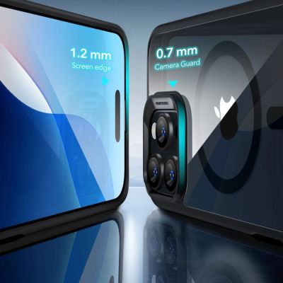 4. ESR Classic Hybrid Halolock MagSafe Hülle + gehärtetes Glas für iPhone 16 Pro – transparent mit schwarzem Rahmen