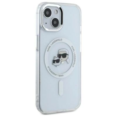 4. Karl Lagerfeld IML Metal Karl&Choupette Head MagSafe Hülle für iPhone 14 - Weiß