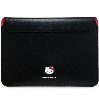 Hello Kitty PU-Metall-Logo-Hülle für einen 14-Zoll-Laptop – Schwarz