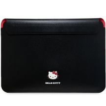 Hello Kitty PU-Metall-Logo-Hülle für einen 14-Zoll-Laptop – Schwarz