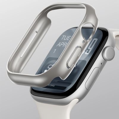 9. AmazingThing Minimalistische Schutzhülle für Apple Watch Series 11 46 mm – Silber