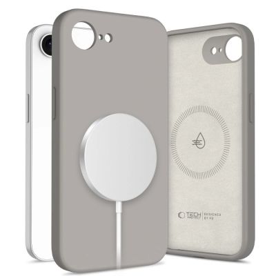 Tech-Protect Silikon-MagSafe-Hülle für iPhone 16e / 17e – Grau