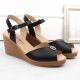 11. Filippo W PAW526B schwarze Keilsandalen aus Leder mit Verzierung