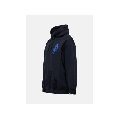 2. PEAK PERFORMANCE M Herren-Kapuzenpullover mit Frottee-Grafik, schwarz