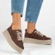 8. Braune Damen-Sneaker aus Leder mit Plateausohle, Modell Filippo DP7982