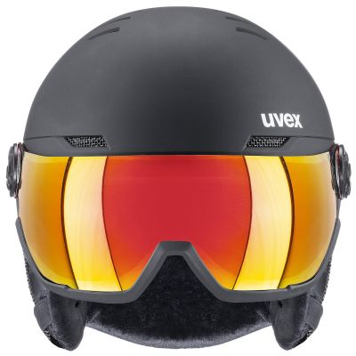 4. Unisex-Skihelm Uvex Wanted Visor mit aktivem Belüftungssystem, schwarz (56/6/262/10)
