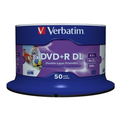5. Verbatim 43703 DVD-Disc 8,5 GB DVD-R DL 50 Stück.