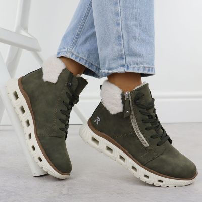 5. Rieker M6014-54 wasserdichte, ultraleichte grüne Damen-Wanderschuhe