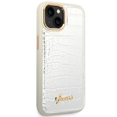 4. Guess GUHCP14SHGCRHS iPhone 14 6.1 "Silber / Silber Hardcase Croco Collection