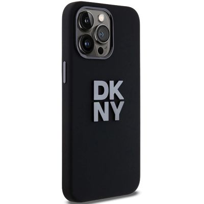 4. DKNY Liquid Silicone Metal Logo iPhone 15 Pro Max Hülle - Schwarz