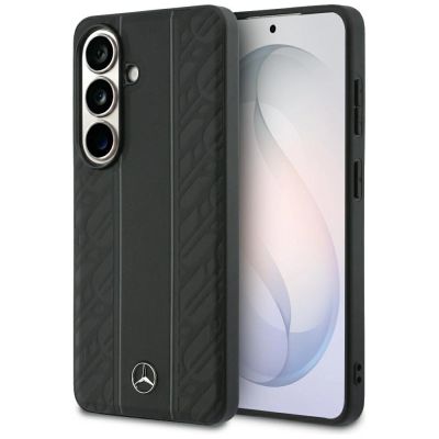 MagSafe-Hülle mit Mercedes Lorbeerblatt-Motiv und vertikalen Streifen für Samsung Galaxy S26 – Schwarz