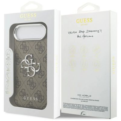 8. Guess 4G Big 4G Classic Logo Hülle für iPhone 17 Air – braun und silber