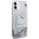 4. Hello Kitty Liquid Glitter Charms Kitty Head Hülle für iPhone 11 / Xr – Silber