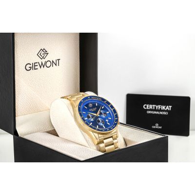 7. Giewont Herrenuhr Chronograph Saphir Gold Blau GW3520-B5
