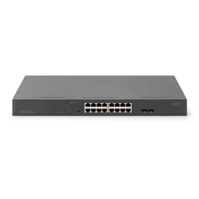 4. Digitus 16-Port Gigabit Netzwerk-Switch, 19 Zoll, Unmanaged, 2 Uplink-Ports, SFP
