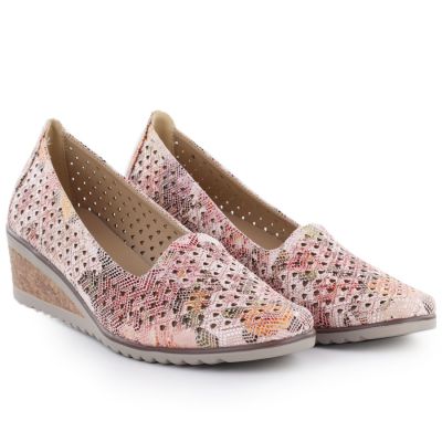 4. Damen-Keilschuhe mit Lochmuster, mehrfarbig, Potocki SZ12306