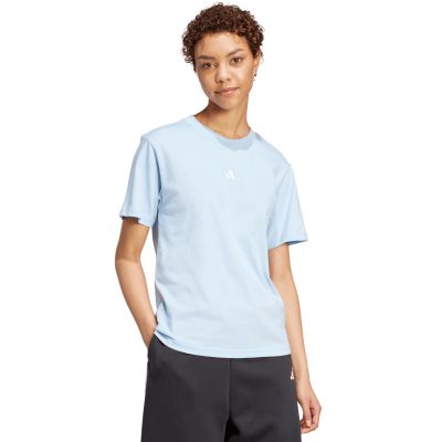 4. adidas Essentials Damen-T-Shirt mit kleinem Logo, Hellblau, JY4962