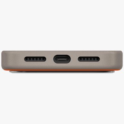 4. UNIQ Lyden DS Hülle für iPhone 17 Pro Max mit Magclick-Ladefunktion – Orange-Grau