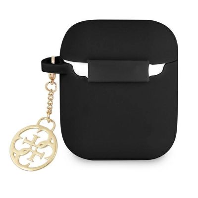 2. Guess GUA2LSC4EK AirPods 1/2 Hülle schwarz/schwarz Silikon Charm 4G Collection