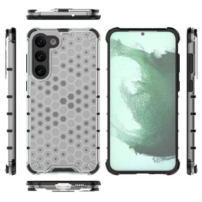 17. Wabenhülle für Samsung Galaxy S23+ gepanzerte Hybridhülle transparent