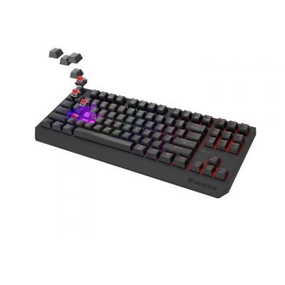 15. GENESIS Thor 230 TKL Gaming-Tastatur USB + RF Wireless + Bluetooth QWERTY Grau