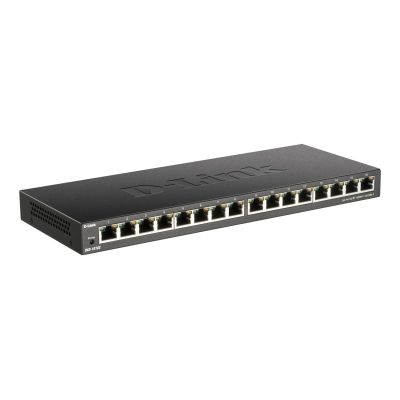 D-Link DGS-1016S Unmanaged Gigabit Ethernet (10/100/1000) Schwarz
