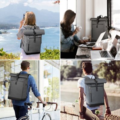 3. Inateck BP01003 Rucksack, Reiserucksack, Schwarz/Grau, Polyester