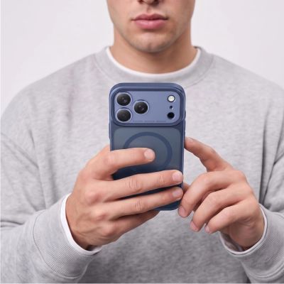 8. Tech-Protect MagPrime MagSafe CC Hülle für iPhone 18 Pro / 17 Pro – Matt Marineblau