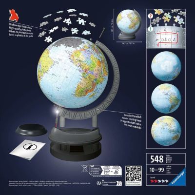 2. Ravensburger 11549 Puzzle, 3D-Puzzle, 540 Teile, Globus.