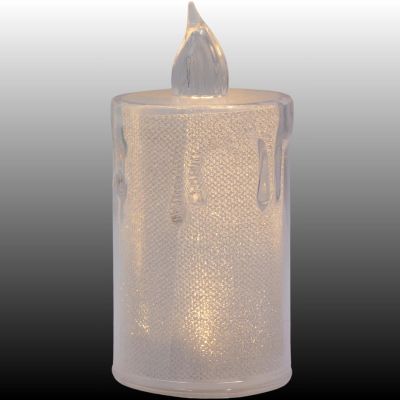 10. Dekorative Kerze, 10,5 cm, transparent, warmweiß, 1 LED