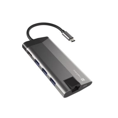 7. NATEC MULTIPORT-ADAPTER FOWLER PLUS USB-C->USB 3.0 3X, HDMI 4K, USB-C PD, RJ45, MICRO SD NMP-1690