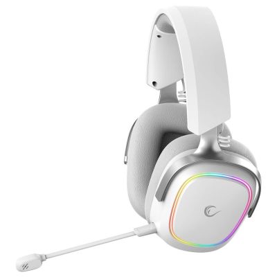 6. Rampage RETSU Kopfhörer, kabellos, On-Ear, Bluetooth 2,4 GHz, RGB, Weiß