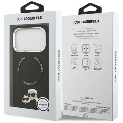 8. Karl Lagerfeld Karl & Choupette Pins MagSafe Hülle für iPhone 17 Pro Max - Schwarz