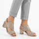 5. Beige Damen-Sandalen mit durchbrochenem Muster und Absatz, Modell M.Daszyński MR1954-2