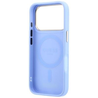 7. Guess Ring Stand 360 Grained Classic Logo MagSafe Hülle für iPhone 18 Pro Max / 17 Pro Max – hellblau