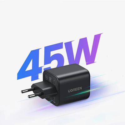 2. Ugreen Nexode N Series X525 45W GaN Wandladegerät 1x USB-A 1x USB-C - Schwarz