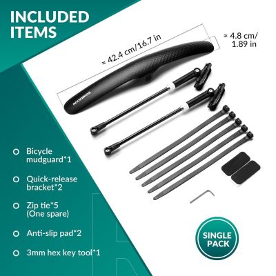 2. Rockbros Verstellbarer Fahrradschutzblech Schwarz FK-891