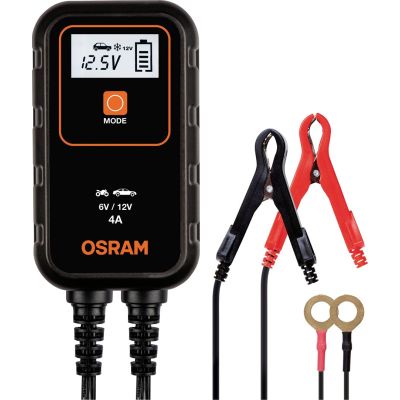 BATTERYcharge 904 Ladegerät, Ladespannung: 6/12 V OSRAM, Ladestrom: 4 A, Versorgungsspannung: 230 V, Batterietyp: AGM/Li-Ion/VRLA