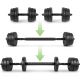 3. 4-in-1-Hantelset (Langhantel, Kurzhanteln, Kettlebell, Liegestützgriffe) Spokey PONDUS SET 20 kg